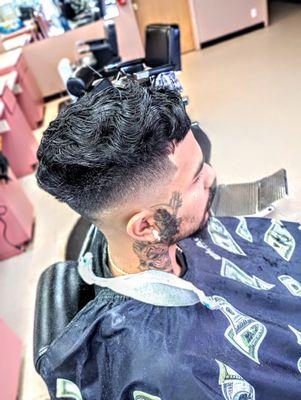 Mid skin fade...