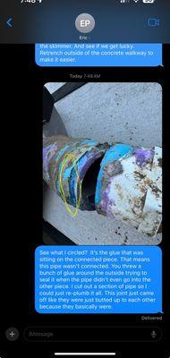 Overlap of pipe fitting was barely there to the pool jet.