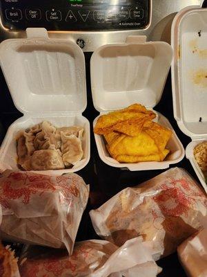 Steamed Dumplings and Crab Ragoon