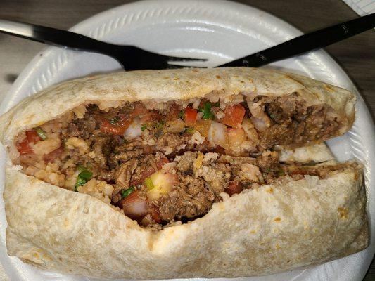 Carne Asada Burrito filling