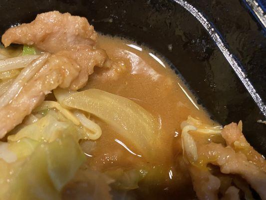 Overly wet Moo Shu Pork with little flavor. Disappointment.