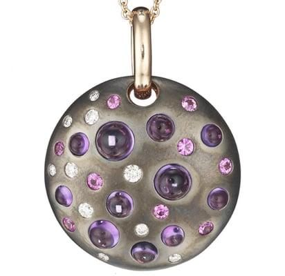 Amethyst, Sapphire and Diamonds in 18K