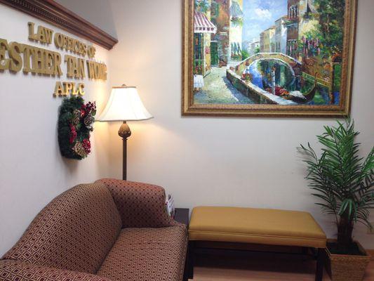 Reception area to check in clients.