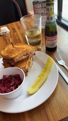 Beet salad and a grilled sandwich.