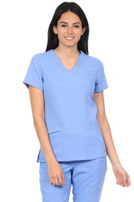1216 V neck Top front, made of Poly performance fabric, light weight, fast dry, breathable. Slim cut and fits you well.