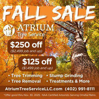 Up to $250 Off Tree Services in Omaha Metro this Fall!