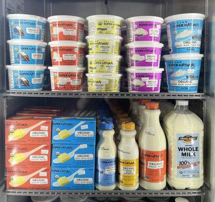 Delicious, non-homogenized, low-pasteurized dairy. We have a wide selection including A2-protein cow or goat milk, cheeses, butter and more!