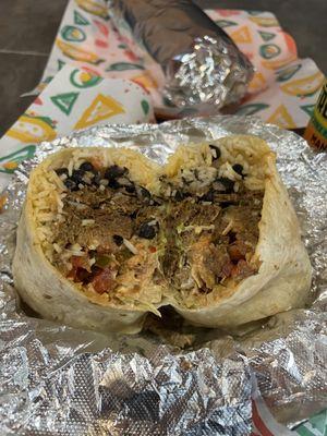 Legit burrito with shredded beef