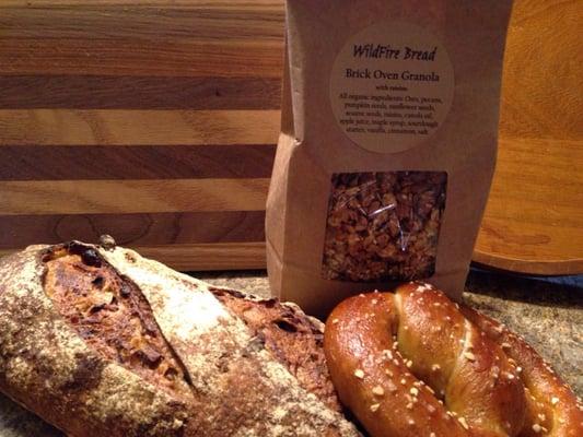 Cranberry Pecan Bread, Brick Oven Granola & Asiago Pretzel