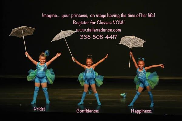 Give your little princess Pride, Confidence and Happiness! Register for classes at dalianadance.com!!
