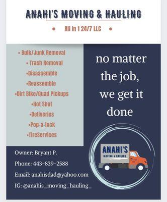 Anahis Moving & Hauling