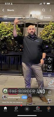 In the middle of his tirade