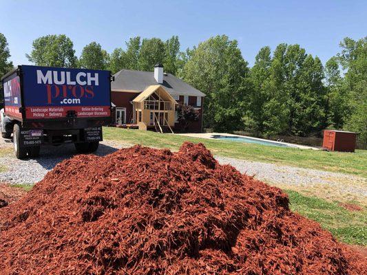 Delivery Red Mulch, Mulch Pros Landscape Supply