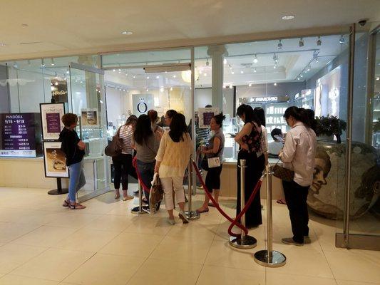 For a place with only one review on Yelp this is an awfully long line. Emphasis on awful.