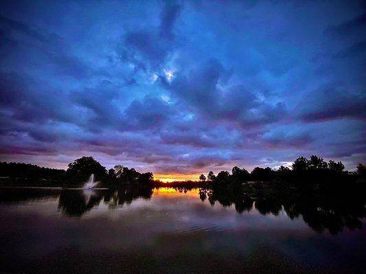 Sunset across the pond