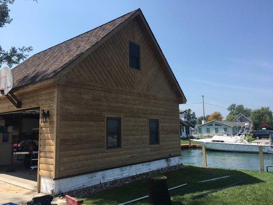 Cedar sided garage, after