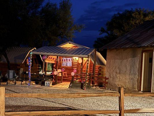 Birthday celebration at our cabin at koa benson