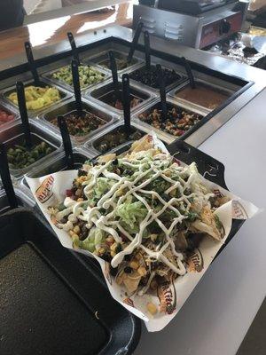 Some beautiful ground beef nachos! Always yummy!