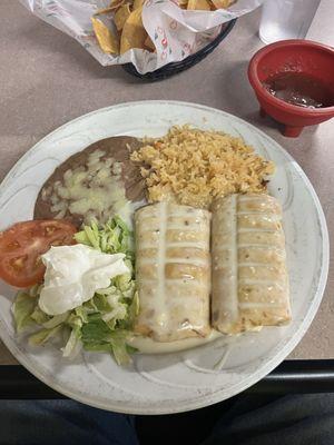 Awesome chicken chimichanga's