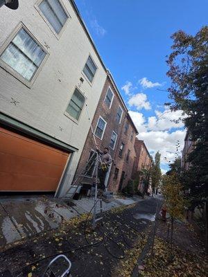 Pressure washing rear