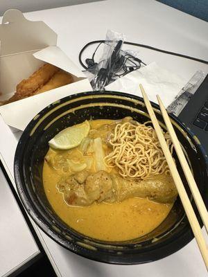 Khao soi $16 and side of deep fried shrimp (3 pcs)