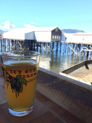 Beer and the view from their deck.