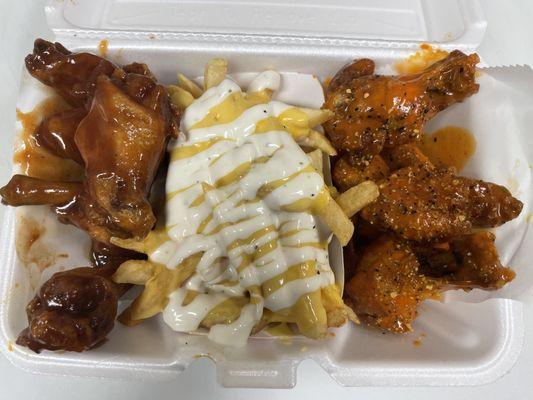 Wings and loaded fries