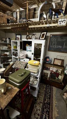 Tupperware, luggage, mirrors