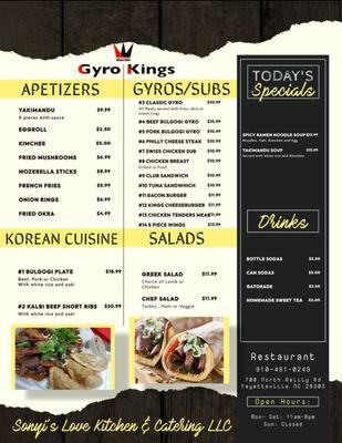 New Menu!!