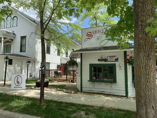 Outdoor seating on our deck