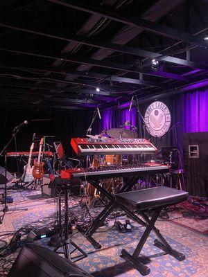 stage set with instruments