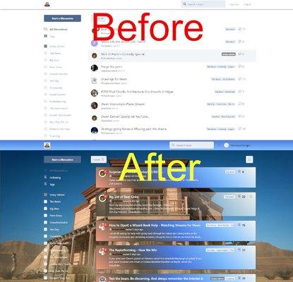 Before and after CSS changes