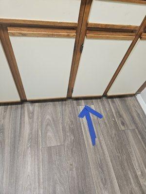 Plumber put the arrow there to show the location of the blockage of sewer Rental office has not responded