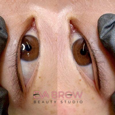 Lash enhancement thin eyeliner tattoo