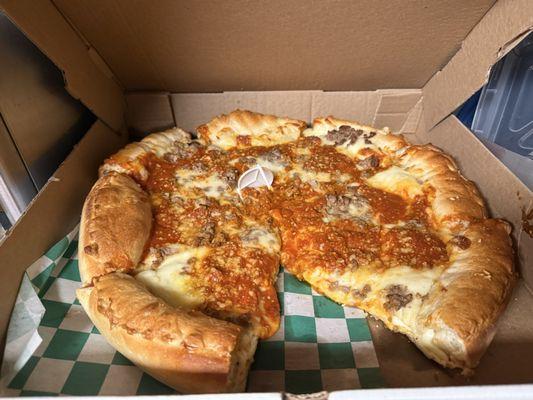 Chicago Cheesesteak Deep Dish Pizza