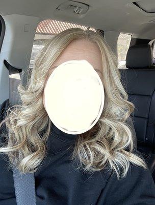The finished blonde with lighting in my car