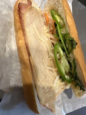 Probably the saddest banh mi I had yet. Barely any meat or vegetables.