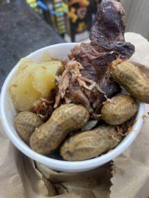 Peanuts with neckbones for a friend