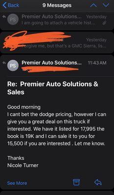 GMC being offered at $5k over the Dodges original pricing.