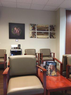 Waiting room is tastefully decorated