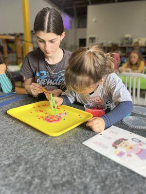 So many fun arts and crafts to choose from