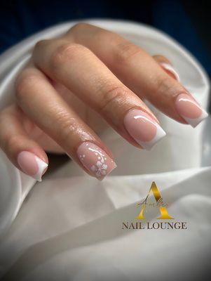 Pink and white with flower