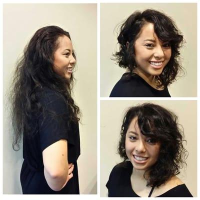 Before & After - Hair Cut on Naturally Curly Hair - Stylist Sheila Harshaw