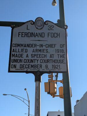 Ferdinand Foch Historical Marker, Monroe