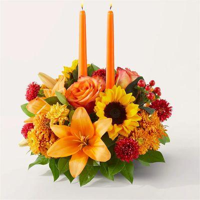 Fall centerpiece designed for Thanksgiving celebrations.