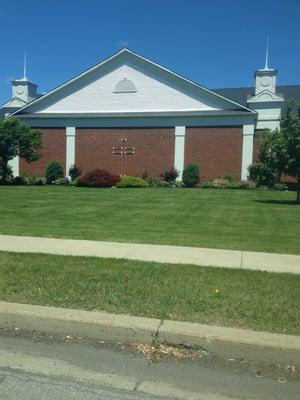 The front of the church