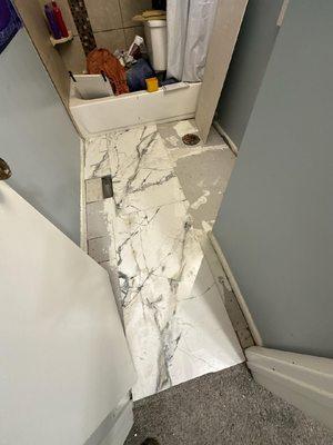 Tile not lined up before gluing