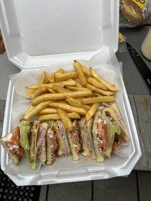 Club Sandwich with Fries