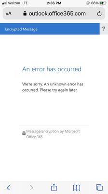 Secured file not able to open.