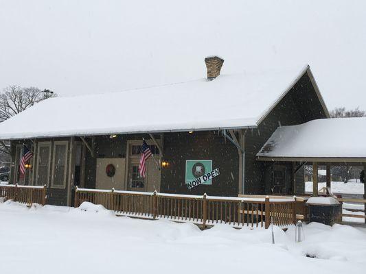 Beautiful in the snow we can't wait for it to bloom in Spring!